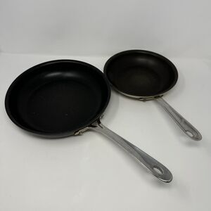 All Clad Set Of 2 -10", 8” Fry Pan Ceramic Non-Stick  Metalcrafters Cookware